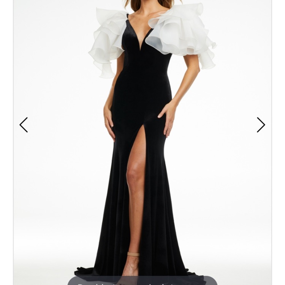 Ashley Lauren black velvet gown.